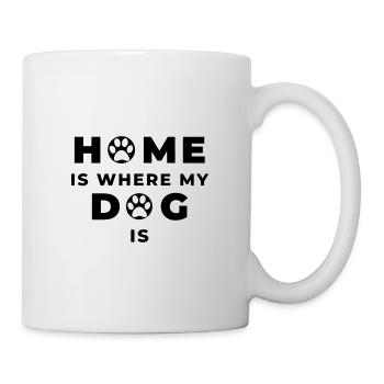 La maison est là où se trouve mon chien - Dire Patte de chien Patte - Mug blanc - blanc - Droite