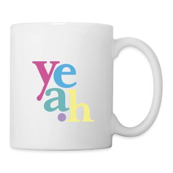 yeah neonpastell - Tasse - Weiß - Rechts