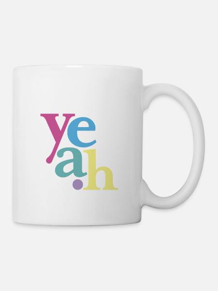 yeah neonpastell - Tasse - Weiß