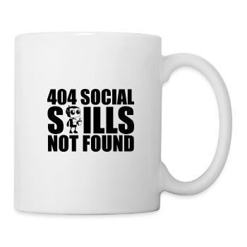 404 Social Skills Not Found - Tasse - Weiß - Rechts
