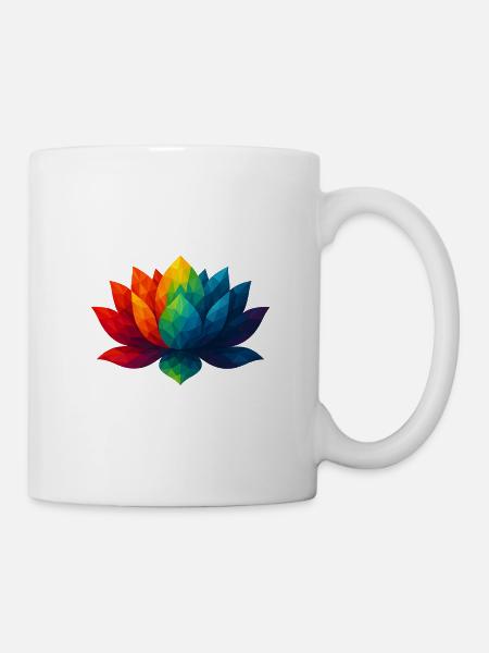 WPAP Stil - Lotus - Tasse - Weiß