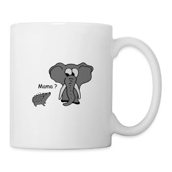Igel verwechselt Elefant mit Mama - Tasse - Weiß - Rechts