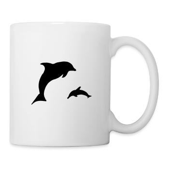 springende Delfine - Tasse - Weiß - Rechts