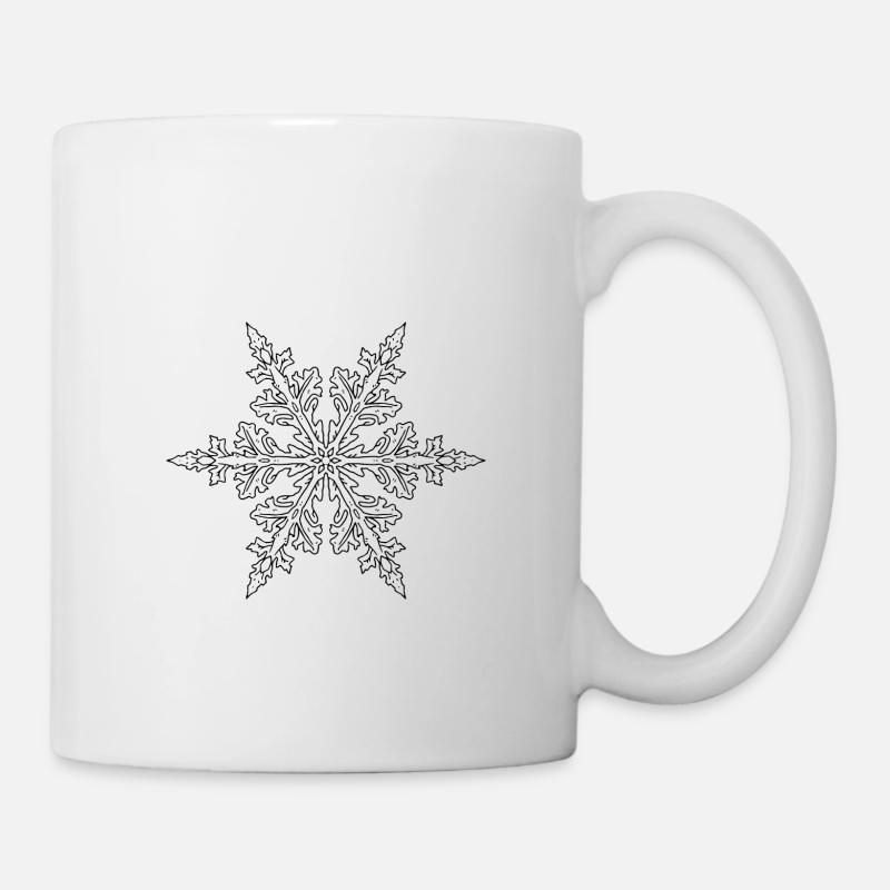 Schneeflocke Mandala - Tasse - Weiß
