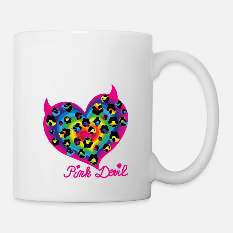 Pink Devil Heart - Tasse - Weiß