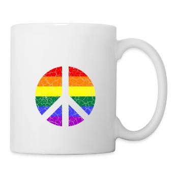 LGBTQ Peace Love - Tasse - Weiß - Rechts