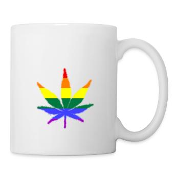 lgbtq ganja love is love - Tasse - Weiß - Rechts