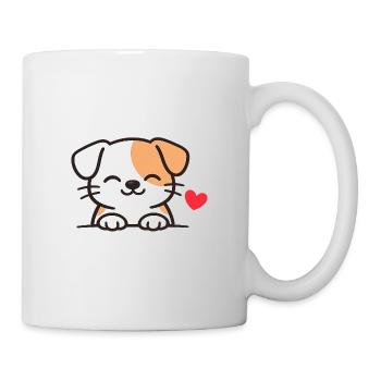 Süßer Hund mit Herz - Tasse - Weiß - Rechts