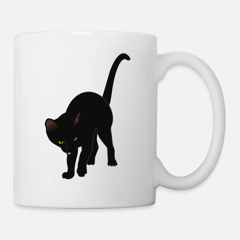 chat noir - Mug blanc - blanc