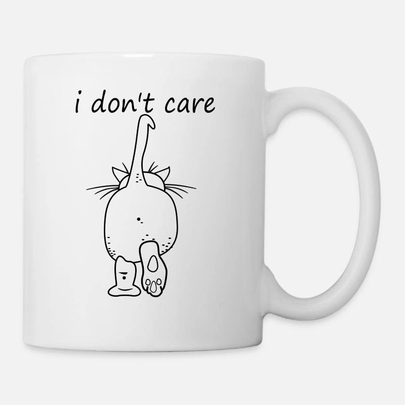 cat who cares - Mug - white