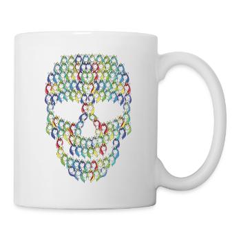 Totenkopf Einhörner | Fabelwesen Regenbogen Kopf - Tasse - Weiß - Rechts