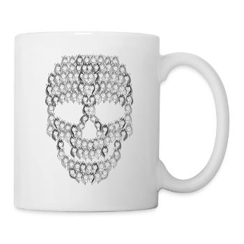 Totenkopf Einhörner | Fabelwesen Regenbogen Kopf - Tasse - Weiß - Rechts