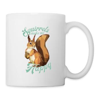 Les écureuils me rendent heureux, low poly - Mug blanc - blanc - Droite