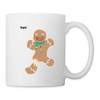 Lebkuchenmann - Bein gebrochen. - Tasse - Weiß - Rechts