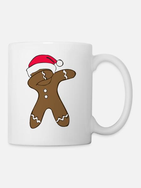 dabbing Lebkuchenmann zu Weihnachten als Geschenk - Tasse - Weiß