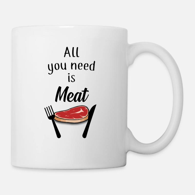 Fleisch, Meat - Tasse - Weiß