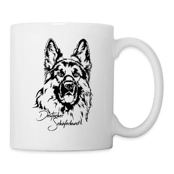 DEUTSCHER SCHÄFERHUND langhaar Hunde Wilsigns - Tasse - Weiß - Rechts