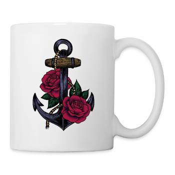 Anchor and roses - Mug - white - Right