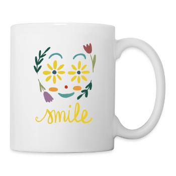 Julibel / Smile Abstrakt Gesicht Lachen - Tasse - Weiß - Rechts
