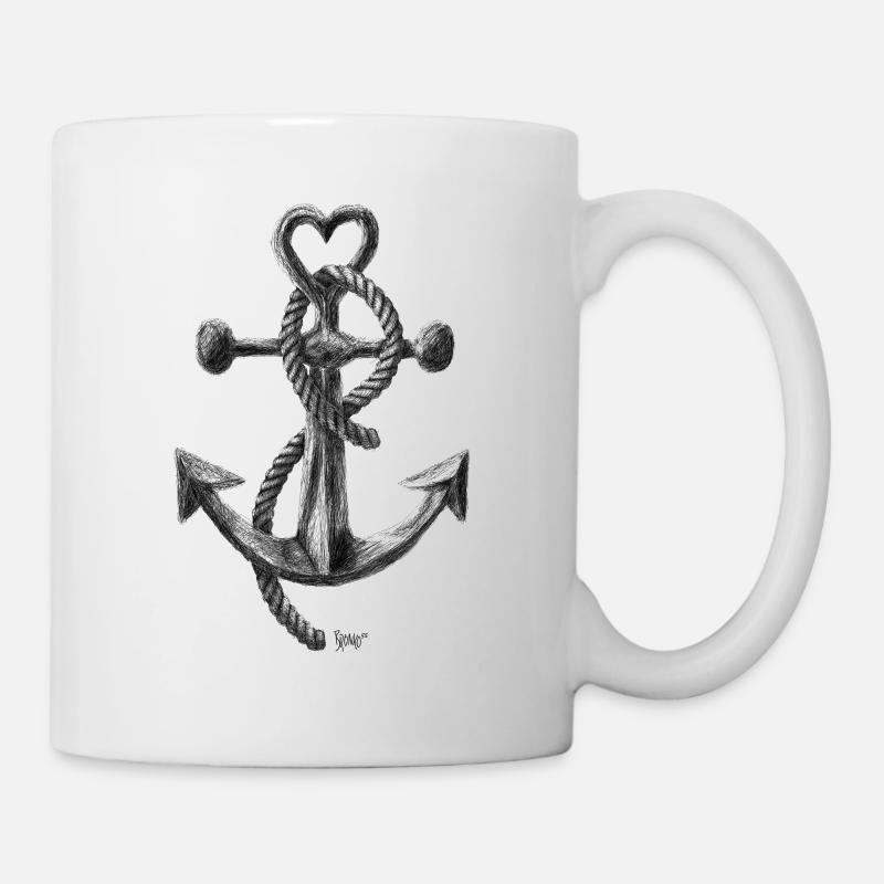 Bronko55 No.20 – Heart anchor - Mug - white