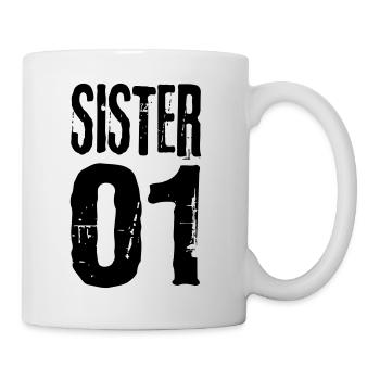 Sister 01 sister 02 sisters girlfriends cool - Mug - white - Right