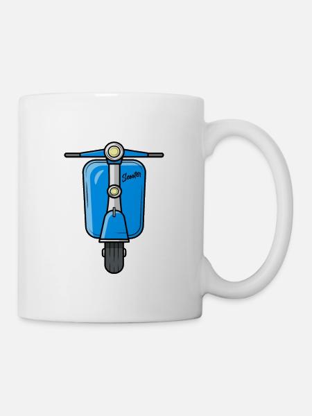 Scooter Motorroller Roller - Tasse - Weiß