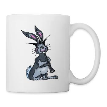 Benny der Hase spielt Klarinette - Tasse - Weiß - Rechts