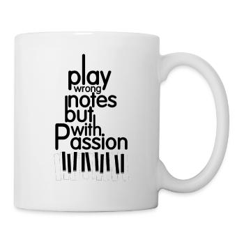 play wrong notes but with passion music - Mug - white - Right