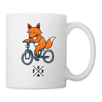 Fox on Bike Fox Foxes Gift - Mug - white - Right
