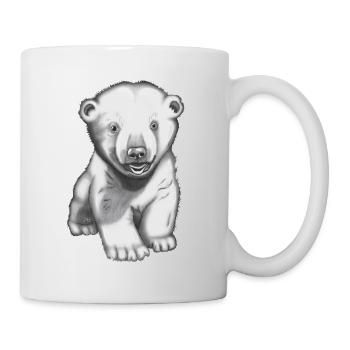Polar bear hand drawn polar bear shirt - Mug - white - Right