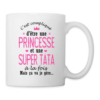 PRINCESSE SUPER TATA cadeau tante marraine - Mug blanc - blanc - Droite