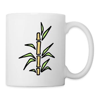 Bambus Bamboo Bambusrohr - Tasse - Weiß - Rechts