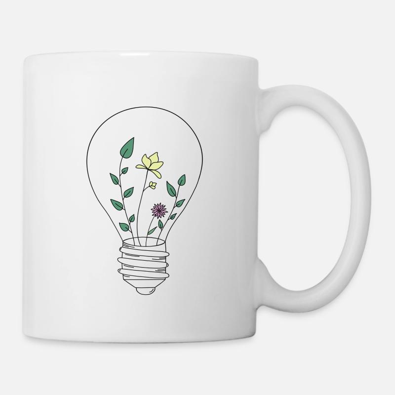 Ampoule Floral - Mug blanc - blanc