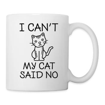 Je ne peux pas mon chat a dit non - Mug blanc - blanc - Droite