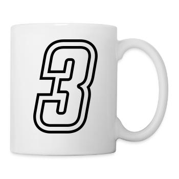 3 Numéro de numéro - Mug blanc - blanc - Droite