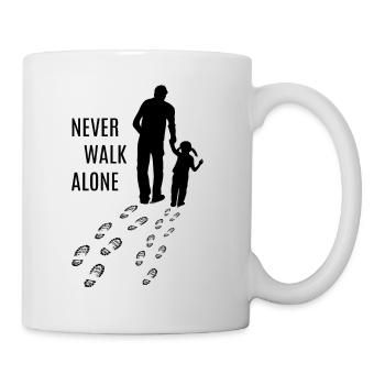Father and Daughter Papa Girl Never walk alone - Mug - white - Right