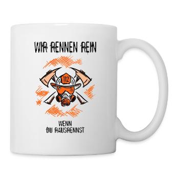 Feuerwehrmann. Feuerwehrfrau Lustige Geschenkidee - Tasse - Weiß - Rechts