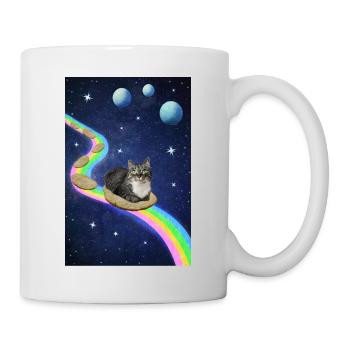 Chat mignon dans l’espace - Mug blanc - blanc - Droite