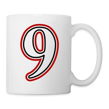 9 Zahl nummer - Tasse - Weiß - Rechts