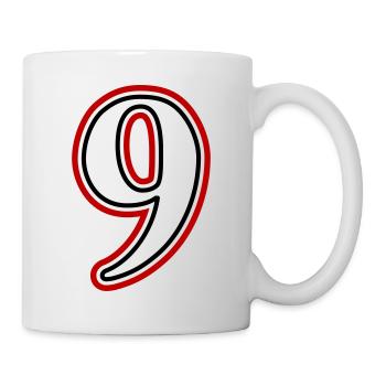 9 Zahl nummer - Tasse - Weiß - Rechts