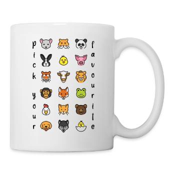 pick your favourite animal Wähle Lieblingstier - Tasse - Weiß - Rechts