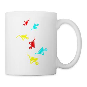 Schubkarre Symbol - Tasse - Weiß - Rechts