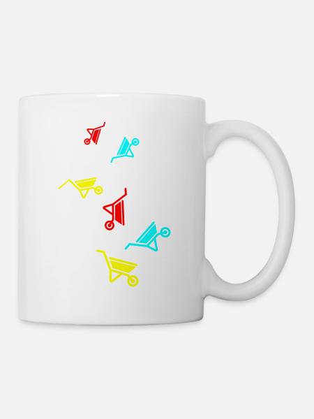 Schubkarre Symbol - Tasse - Weiß