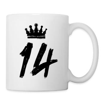 14 Zahl Krone - Tasse - Weiß - Rechts