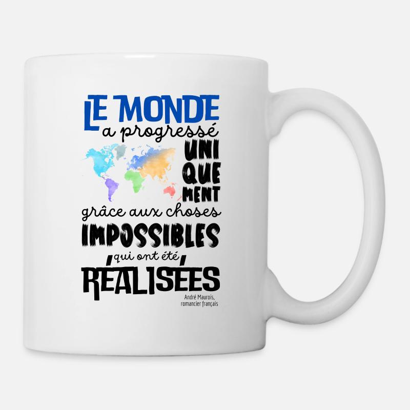 Citation Positive Le Monde a progressé - Mug blanc - blanc