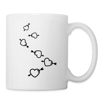 Flèche du symbole du cœur - Mug blanc - blanc - Droite