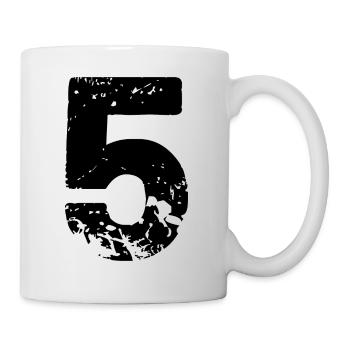 5 Number jersey - Mug - white - Right