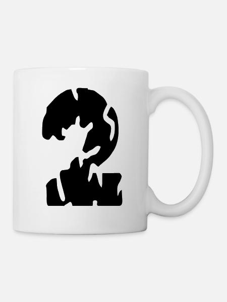 2 Zahl Trikot - Tasse - Weiß