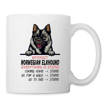 Ohne Norwegischer Elchhund ist alles doof - Tasse - Weiß - Rechts