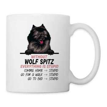 Ohne Wolfsspitz ist alles doof - Tasse - Weiß - Rechts